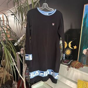 Fila Vintage 90s Baby Blue Bodycon Sporty Dress Womens XL